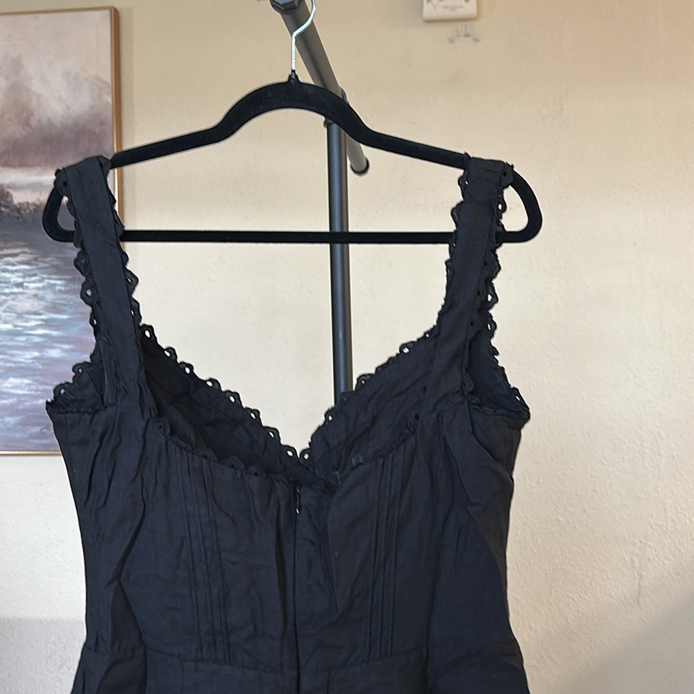 HOUSE OF CB 'Tilly' Black Pin Tuck Mini Dress NWOT Size L D-DD - Picture 4 of 7